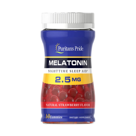 Puritan's Pride, Melatonin Gummy 2.5 mg Strawberry Flavor