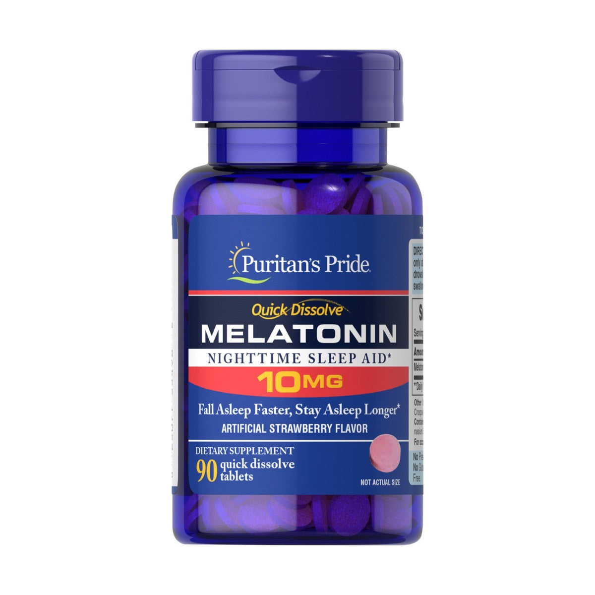 Puritans Pride, Disolución rápida Melatonina 10 mg