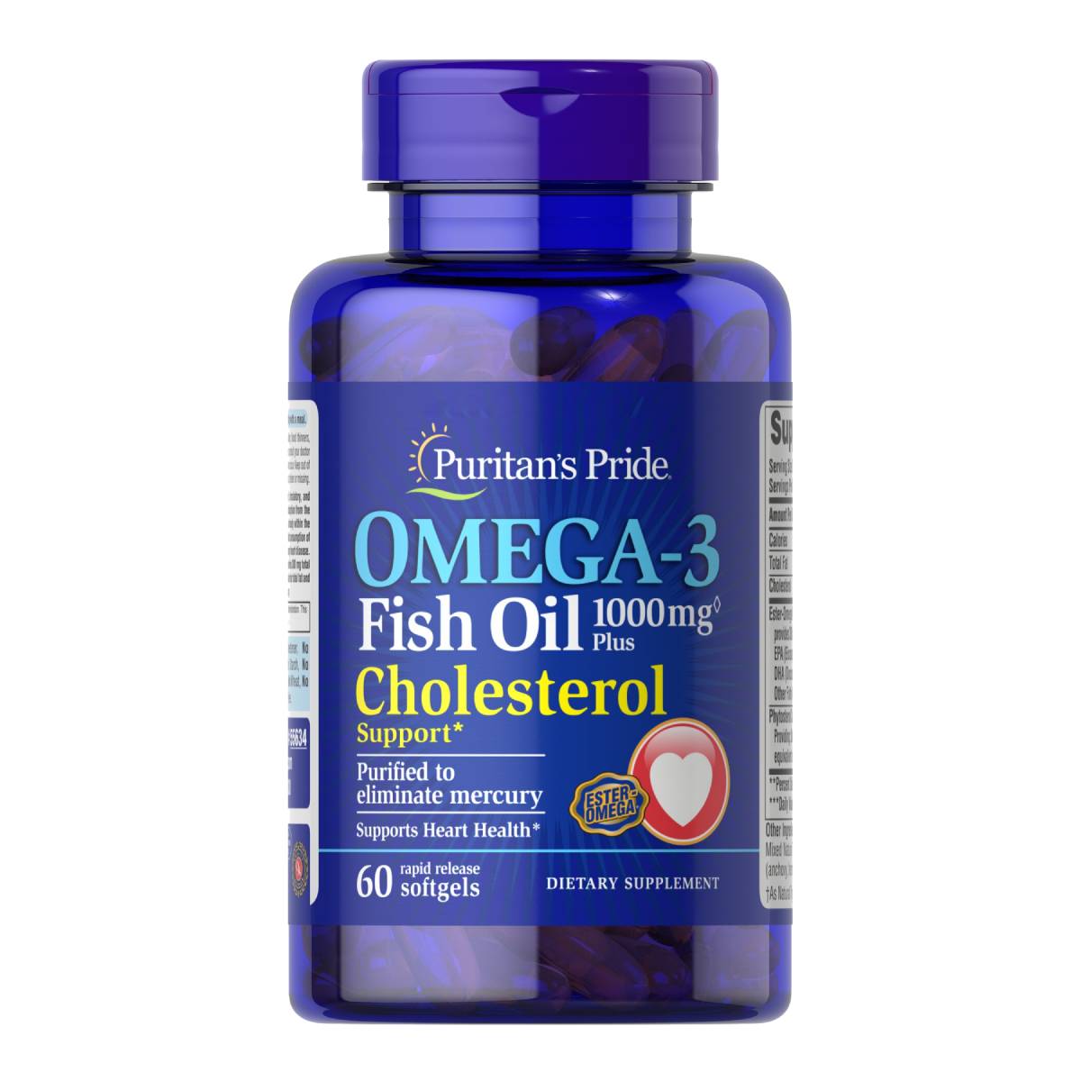 Puritan's Pride, Omega-3 Fish Oil Plus Cholesterol Suort*