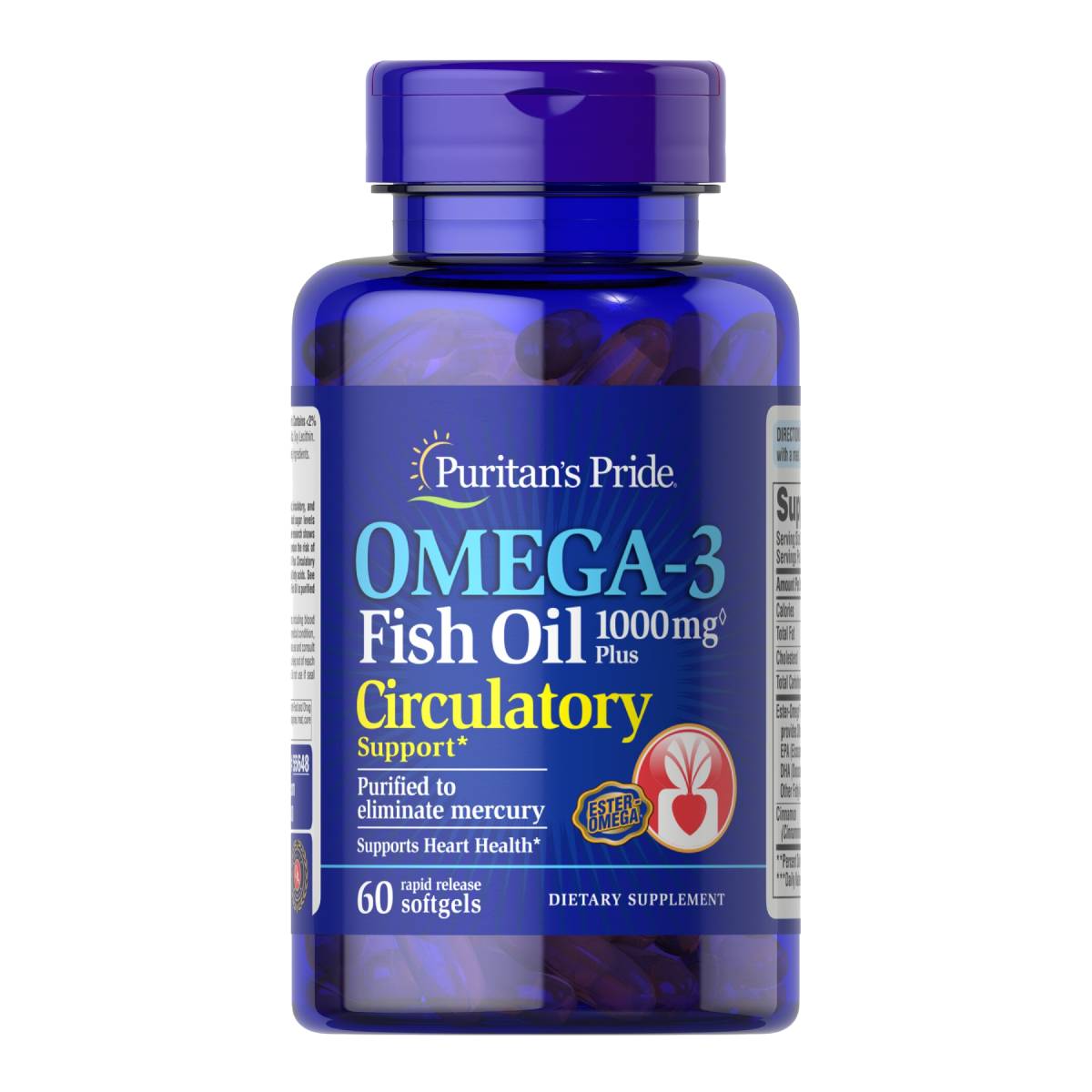 Puritan's Pride, Omega-3 Fish Oil Plus Circulatory Suort