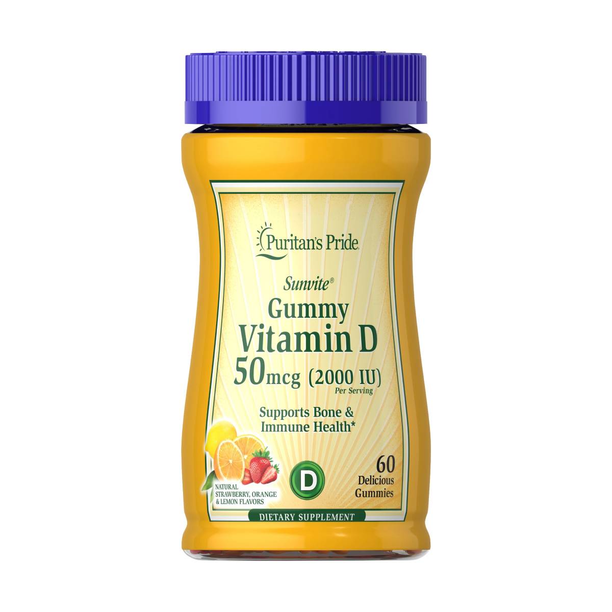 Puritan's Pride, Vitamin D3 2000 IU (per serving) Gummies