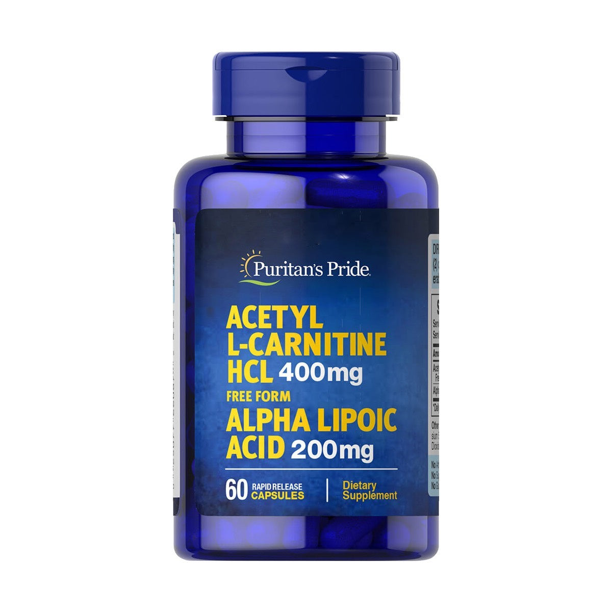 Puritan's Pride, Acetyl L-Carnitine Free Form 400 mg with Alpha Lipoic Acid 200 mg