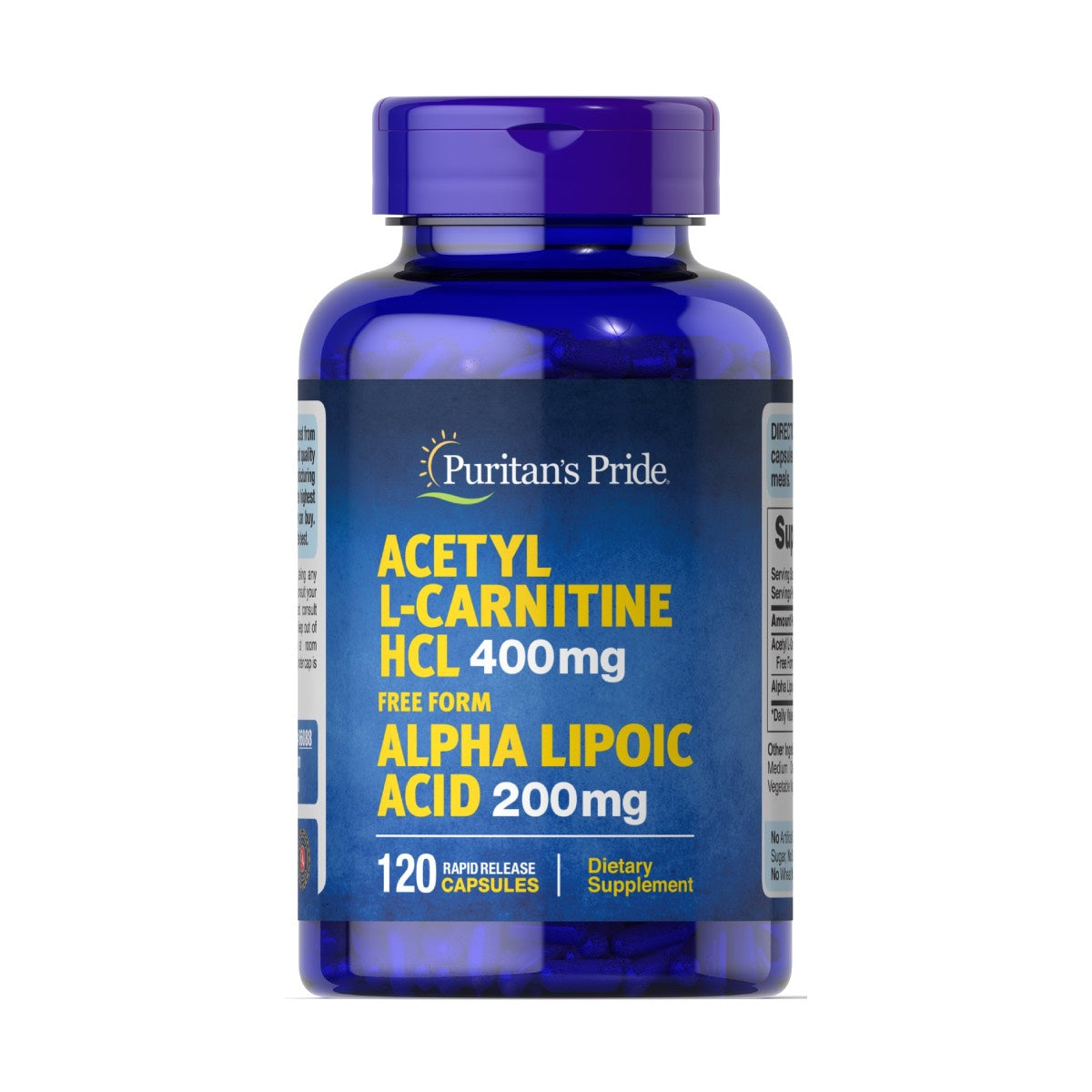Puritan's Pride, Acetyl L-Carnitine Free Form 400 mg with Alpha Lipoic Acid 200 mg